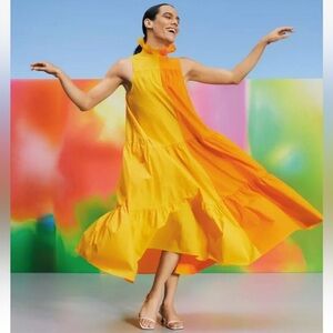 New! Christopher John Rogers for Target orange two toned tiered dress.